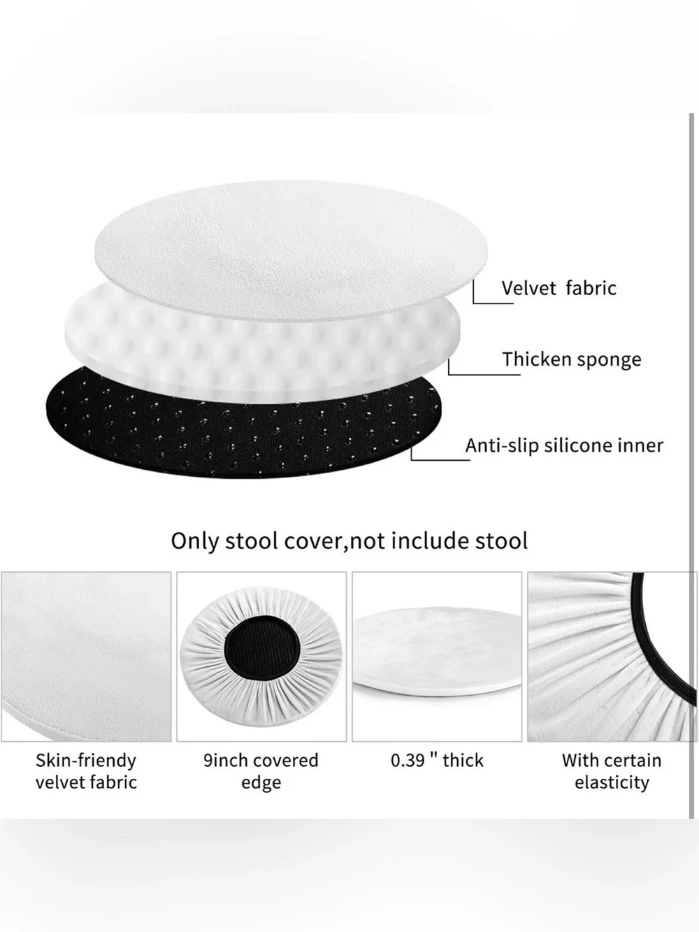 Premium Cowhide Round Pouf Ottoman - Brown & White Stool Cover Chair Cover